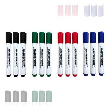 Imagem de Caneta Quadro Branco Recarregável 12 Und - Masterprint