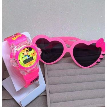 Imagem de Kit Relógio Digital Pisca luz Colorido Toca Música Meninos/Meninas Per