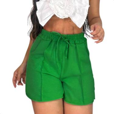 Imagem de Short Feminino Soltinho Com Elastico e Bolso Cintura Alta - Moda_Gaspa