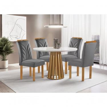 Imagem de Sala De Jantar 4 Cadeiras C Vidro 1,0m - Dublin - Sky Móveis