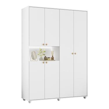 Imagem de Guarda Roupa Solteiro Vittoria 6 Portas E 2 Gavetas Branco - Móveis Albatroz Branco