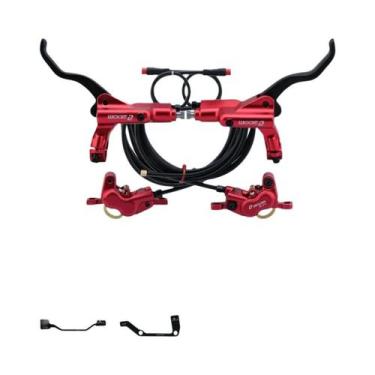 Imagem de Freio Hidráulico a Disco De 4 Pistões HB-876E 160 180 ZOOM Preto E Ver