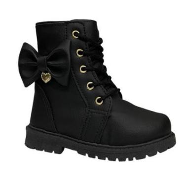 Imagem de Bota Tratorada Preto Laço Infantil Feminina 20 Ao 34-Feminino