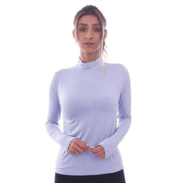 Imagem de Camisa Manga Longa Gola Alta Viscolycra Feminina Academia Inverno Frio Mechler-Feminino