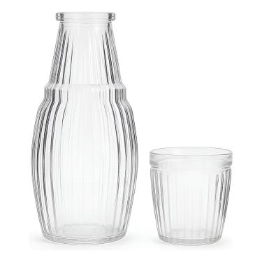 Imagem de Jarra Moringa Com Copo Vidro água Suco 1 Litro Utilidade - Elegância E Praticidade Para Servir Bebidas Com Estilo