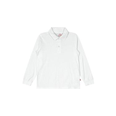 Imagem de Camisa polo infantil menino em malha Brandili -Branco