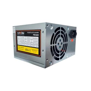 Imagem de Fonte PC 200W Hayom PW1620, 110/220V Entrada, Acompanha 1 cabo de ener