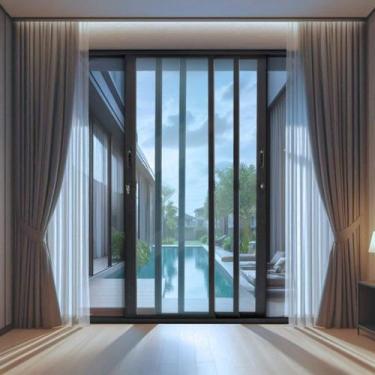 Imagem de Porta de Correr de Aluminio 210x150cm 3 Folhas Moveis - CRV