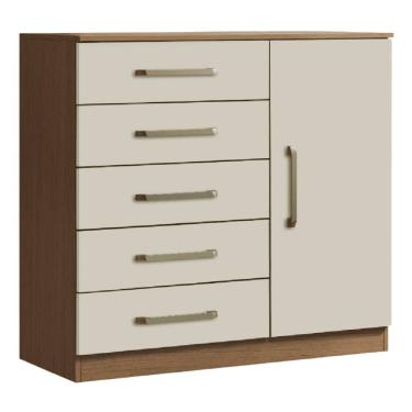 Imagem de Cômoda Sapateira Multiuso 5 Gavetas 1 Porta Milão Aramóveis