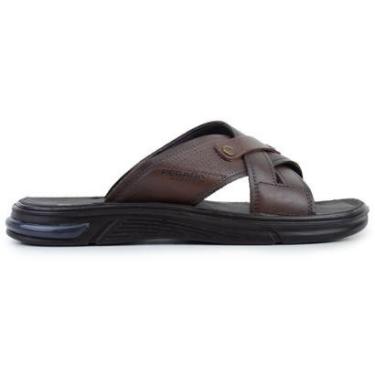 Imagem de Chinelo Masculino Pegada Anilina Couro Pinhão - 134A-Masculino