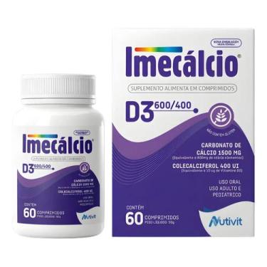 Imagem de Imecálcio D3 Nutivit 600mg+400UI Cálcio Vitamina D3 60 CRP