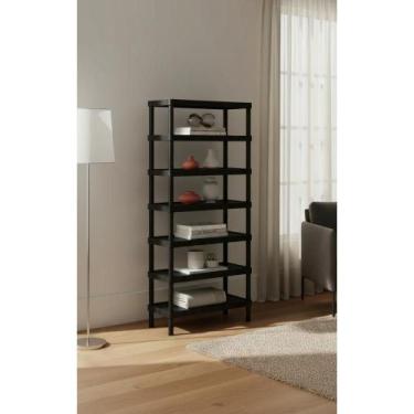 Imagem de Estante Plástica 7 Prateleiras Organizadora Preta Modular - Congratula