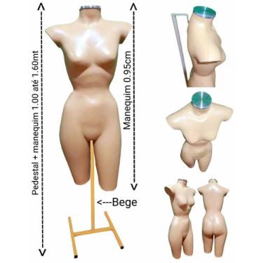 Imagem de Manequim feminino (Meio corpo cinturinha N.36 ) bege com tampa prata +