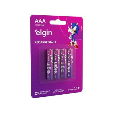 Imagem de Pilha Recarregável Elgin Aaa 1000mAh 4 Unidades, 4