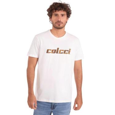 Imagem de Camiseta Masculina Estampa Frontal Logo Militar Colcci, Off white, G