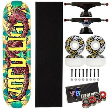 Imagem de Skate Wood Light Dragon Montado Profissional 8 Next Everlong Cor:Amare