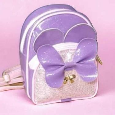 Imagem de Mochila infantil Mini Bolsa Menina com brilho Orelhinhas da Minie e La