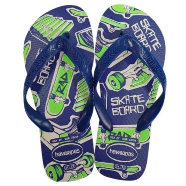 Imagem de Chinelo Havaianas Kids Athletic, Branco, Azul, 27/28