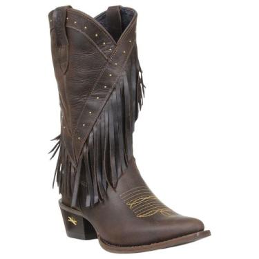 Imagem de Bota Texana Feminina com Franjas Café Jácomo 38004, 39