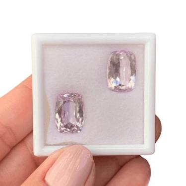 Imagem de Kunzita Cushion Par 16,05ct - SP GEMAS