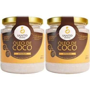 Imagem de Kit 2X Óleo de Coco Extra Virgem de Película - 200ml - Santo Óleo - Sa