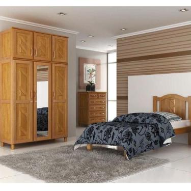 Imagem de Guarda-roupa 6 Portas Espelho Cama Cômoda Madeira Mel - CAVAZOTTO
