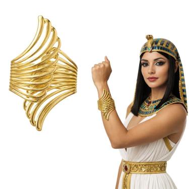 Imagem de Bracelete Extra Festas Deusa Grega Asas de Anjo em Metal Tamanho Único Dourado