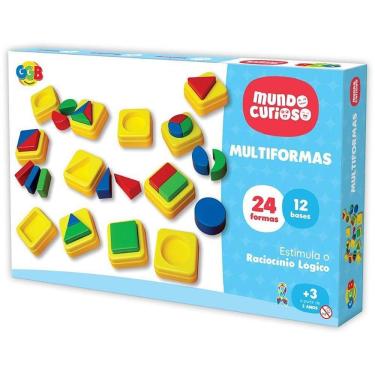 Imagem de Brinquedo Educativo Multiformas de Encaixe 24 Formas e 12 Bases Polipropileno GGB Plast