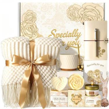 Imagem de Kit Presente TsunNee de Autocuidado com 10 Peças, Manta, Vela e Sabone