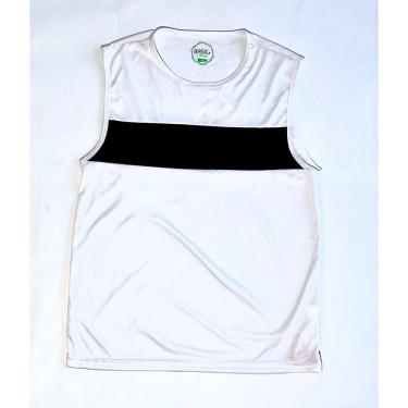 Imagem de Regata Esportiva Poliamida Branca com Preto