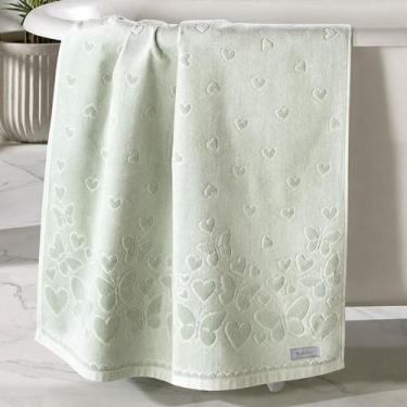 Imagem de Toalha de Rosto Velour Jacquard Döhler Romance Aveludada Verde - Dohle