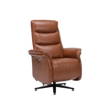 Imagem de Poltrona Reclinável Elétrica Alabama Bimotor com Massagem Pu Caramelo G94 Gran Belo