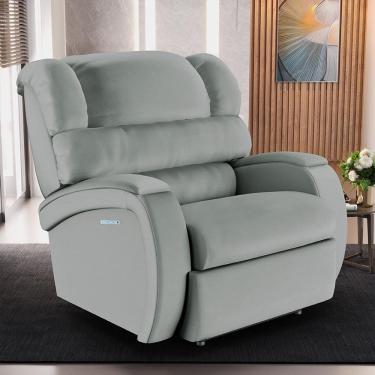 Imagem de Poltrona Reclinável Elétrica Kylie G23 com Massagem Usb Pu Cinza Gran Belo