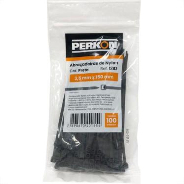 Imagem de Abracadeira Nylon Perkon Preta 3,5X150 100 Pecas 1283