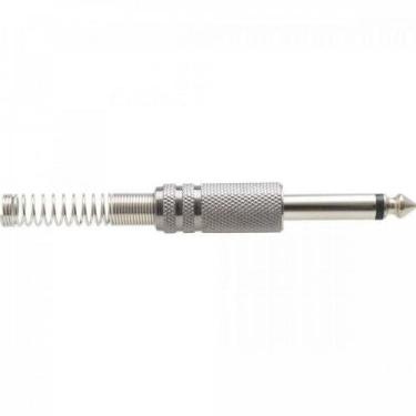 Imagem de Plug P10 Mono Metal Niquelado Com Mola Genérico Storm - PCT / 50