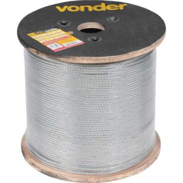 Imagem de Cabo De Aço Galvanizado Vonder Alma De Fibra 6,35 Mm 1/4" 6 X 19s 500 
