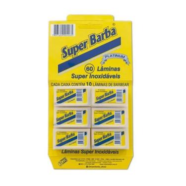 Imagem de 60 Laminas De Barbear Super Barba Platinum Barbearia Original