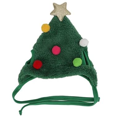 Imagem de Chapéu de inverno para cachorro, cocar de Natal para animais de estimação Pelúcia de inverno + poliéster colorido para festa festiva(S, verde)