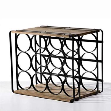 Imagem de Pkfinrd Rack de vinho para decoração de vinhos, rack de exibição de vinho em madeira maciça, multi garrafas, exibição familiar, multi camada, tamanho da prateleira: 39 x 25 x 32 cm