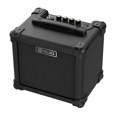 Imagem de Mini amplificador de guitarra elétrica KLIQ Sonus de potência dupla com alto-falante de alta definição de 12,7 cm (10 W) (controles para volume, baixo, agudos, distorção, ajuste de ganho, entrada auxiliar) – Preto