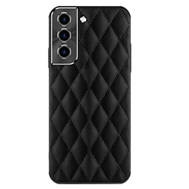 Imagem de Capa para Samsung Galaxy S22/S22 Plus/S22 Ultra, capa de couro de luxo slim fit à prova de choque resistente a arranhões, capa protetora elegante, proteção para câmera, preta, S22 Plus de 6,7 polegadas