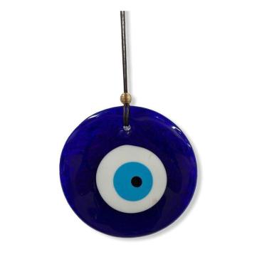 Imagem de Protetor Parede Olho Grego Azul 15 Cm Em Murano