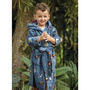 Imagem de Roupão Infantil Microfibra M/Longa C/Capuz Astronauta 3/5