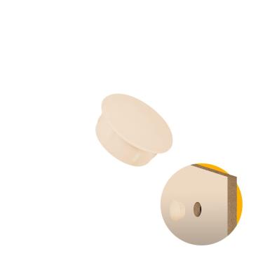 Imagem de Tapa Furo Interno 08 mm Marfim Pacote com 100 Unidades