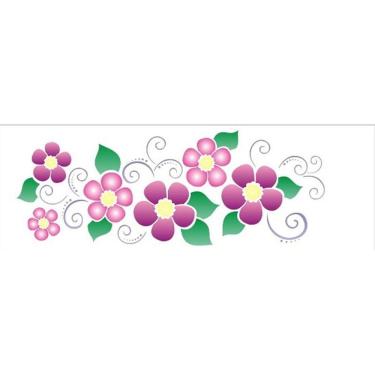 Imagem de Estêncil Para Pintura Simples 10X30 Flor Arabesco Ii Opa1134 - Opa