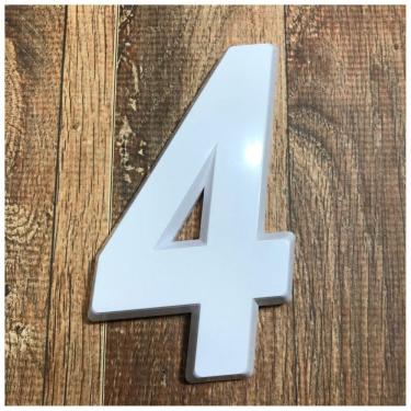 Imagem de Número Residencial 4 Branco 3d 14cm De Altura