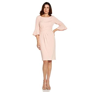 Imagem de Adrianna Papell Vestido feminino Rio Knit drapeado, Blush macio, 40