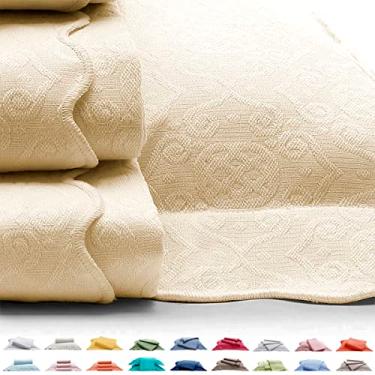 Imagem de Porta Travesseiro Capela Tognato Piquet Jacquard 100% Puro Algodão - Abas nos 4 lados - 50 x 70cm (Marfim Pérola)