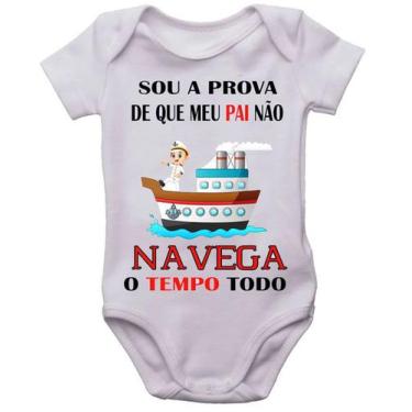 Imagem de Body Infantil Papai Marinheiro Navegador Roupinha De Bebê - Mago Das C