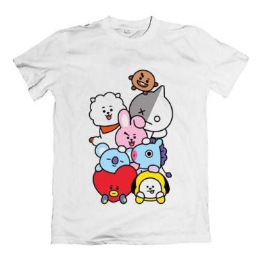 Imagem de Camiseta Blusa Bts Bt21 Bangtan Boys Desenho Mascote Unissex - Hippo P